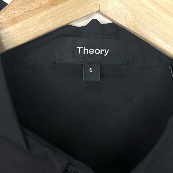 Theory Mayvine Cotton Poplin Button down Utility Dress Black Size 6 - Picture 7 of 9